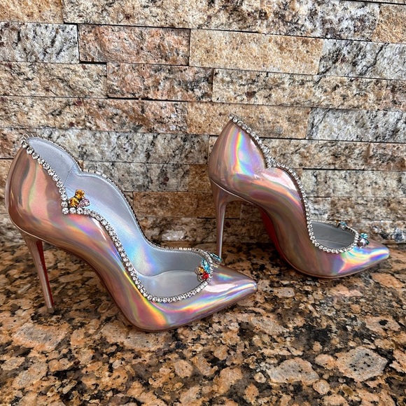 Christian Louboutin Chick Queen Iridescent Jewel Red Sole Pumps - Picture 3 of 8